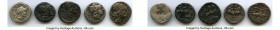 ANCIENT LOTS. Roman Republic. 2nd century BC. Lot of five (5) AR denarii (one brockage). VF-XF. Includes: C. Antestius (146 BC) // C. Servilius (136 B...