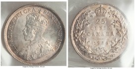 George V 25 Cents 1936 MS63 ICCS, Royal Canadian mint, KM24a. Lavender and peach toned with nice eye-appeal. 

HID09801242017

© 2020 Heritage Auction...