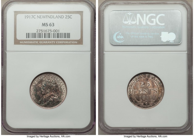 Newfoundland. George V 25 Cents 1917-C MS63 NGC, Ottawa mint, KM17.

HID09801242...