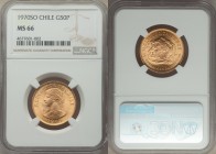 Republic gold 50 Pesos 1970-So MS66 NGC, Santiago mint, KM169. AGW 0.2943 oz.

HID09801242017

© 2020 Heritage Auctions | All Rights Reserved