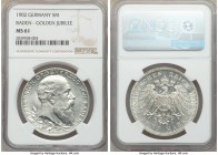 Baden. Friedrich I 5 Mark 1902 MS61 NGC, KM273. Commemorates his 50th year of reign. Conservatively graded. 

HID09801242017

© 2020 Heritage Auctions...