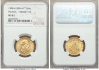 Prussia. Friedrich III gold 20 Mark 1888-A MS62 NGC, Berlin mint, KM515. One year type. AGW 0.2305 oz. 

HID09801242017

© 2020 Heritage Auctions | Al...