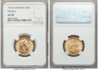 Prussia. Wilhelm II gold 20 Mark 1913-A AU58 NGC, Berlin mint, KM521. AGW 0.2305 oz. 

HID09801242017

© 2020 Heritage Auctions | All Rights Reserved