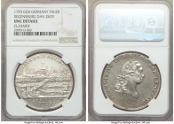 Regensburg. Free City Taler 1793-GCB UNC Details (Cleaned) NGC, KM469, Dav-2633. City view of Regensburg. Reflective surfaces with hairlines from clea...