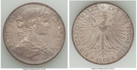 3-Piece Lot of Uncertified Assorted Issues, 1) Frankfurt. Free City Taler 1860 - XF, KM360. 33.0mm. 18.50gm 2) Bavaria. Otto 5 Mark 1913-D - XF, Munic...