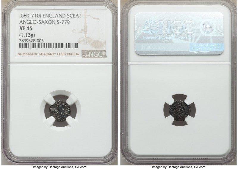 Early Anglo-Saxon. Primary Phase Sceat ND (680-710) XF45 NGC, Series C, S-779. 1...