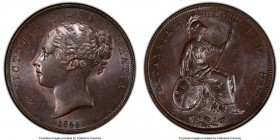 Victoria Penny 1845 MS63 Brown PCGS, KM739, S-3948. Glossy chestnut brown with pink protruding and enhancing recessed area around the bust. 

HID09801...