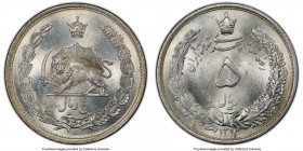 Reza Shah 5 Rials SH 1312 (1933) MS65 PCGS, KM1131. Tint of goldenrod toning on otherwise flashy white surface. 

HID09801242017

© 2020 Heritage Auct...