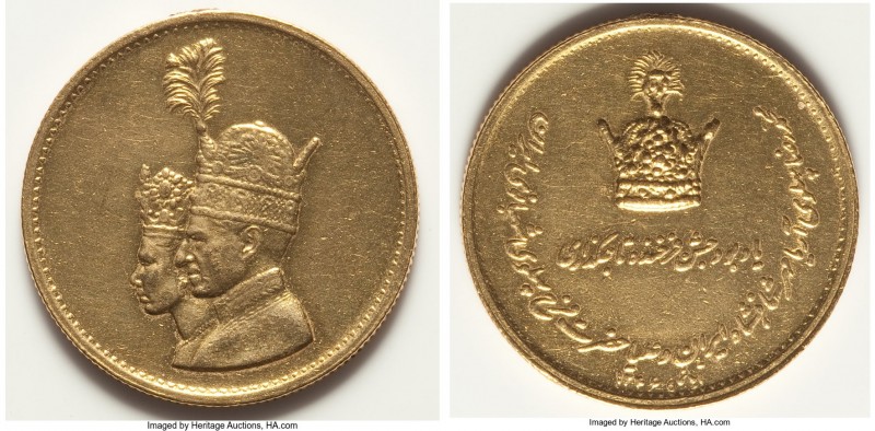 Muhammad Reza Pahlavi gold "Coronation" Medal SH 1346 (1967) AU (Sweated), 24mm....