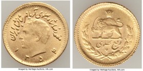 Muhammad Reza Pahlavi gold 1/4 Pahlavi SH 1354 (1975) UNC (Surface Hairlines), KM1198. 17mm. 2.01gm. AGW 0.0589 oz. 

HID09801242017

© 2020 Heritage ...