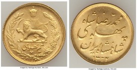 Muhammad Reza Pahlavi gold 1/2 Pahlavi SH 1322 (1943) UNC, KM1147. 20mm. 4.06gm. AGW 0.1177 oz. 

HID09801242017

© 2020 Heritage Auctions | All Right...