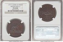 British Colony. Sierra Leone Company bronze Proof Penny 1791 PR64 Brown NGC, KM2.2. Reflective chestnut brown with cobalt toning. 

HID09801242017

© ...