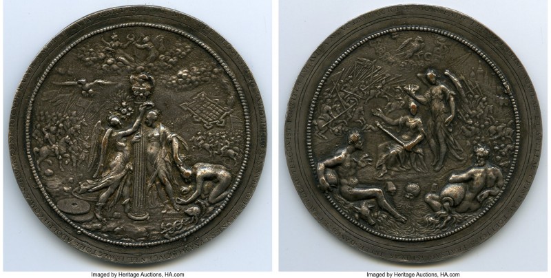 Sigismund Bathory silvered copper "Victory at Târgovişte and Recapture of Raab" ...