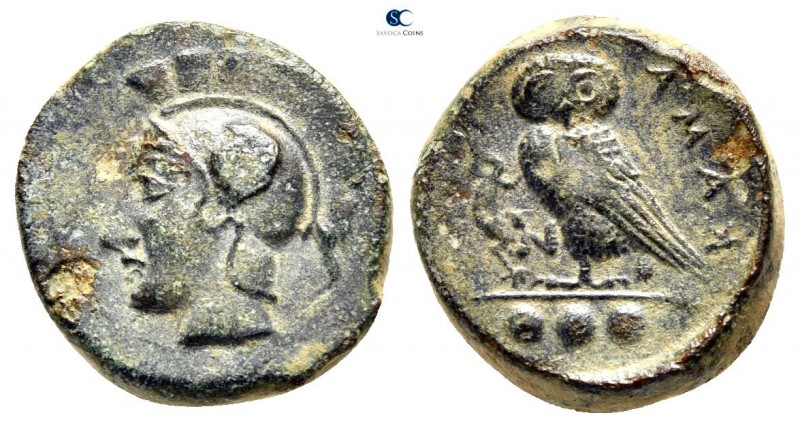 Sicily. Kamarina circa 420-410 BC. 
Bronze Æ

15mm., 3,74g.



very fine
