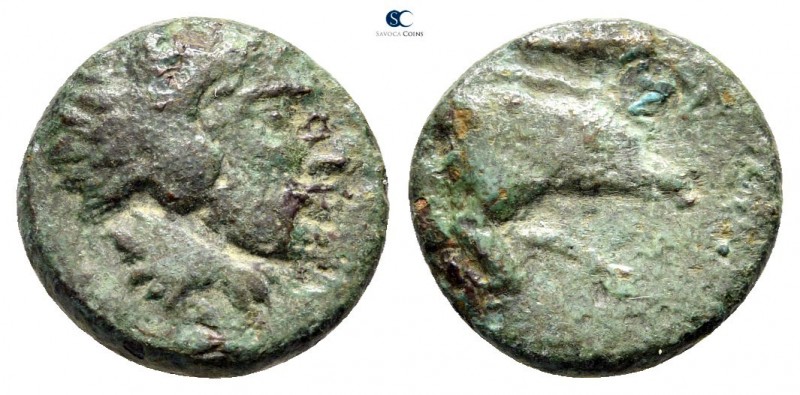 Kings of Macedon. Aigai or Pella. Amyntas III 393-369 BC. 
Bronze Æ

14mm., 2...