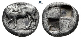 Macedon. Ennea Hodoi 500-480 BC. Obol AR