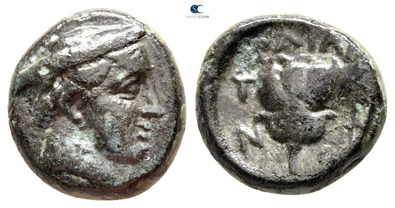 Macedon. Tragilos 400-350 BC. 
Bronze Æ

15mm., 4,52g.



very fine