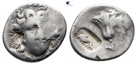 Central Greece. Uncertain mint circa 190-170 BC. Pseudo-Rhodian type. Uncertain magistrate. Drachm AR