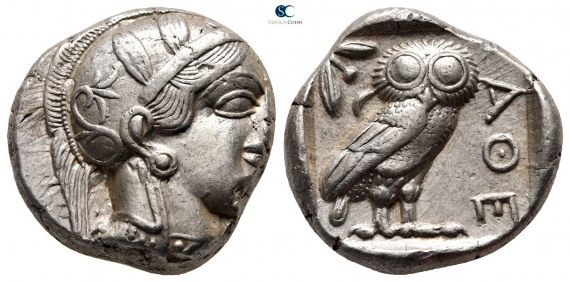 Attica. Athens circa 454-404 BC. 
Tetradrachm AR

23mm., 17,19g.



very ...