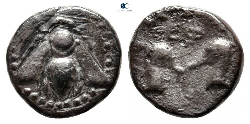 Ionia. Ephesos circa 390-325 BC. 
Diobol AR

10mm., 1,13g.



very fine