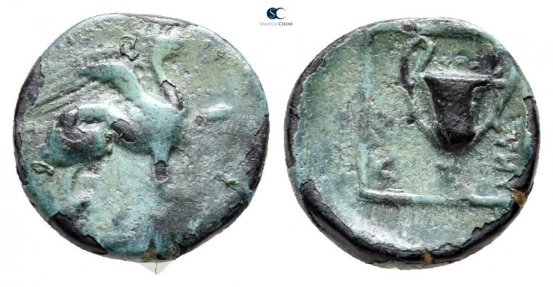 Ionia. Teos 370-330 BC. 
Fourrée Hemidrachm

12mm., 1,66g.



very fine