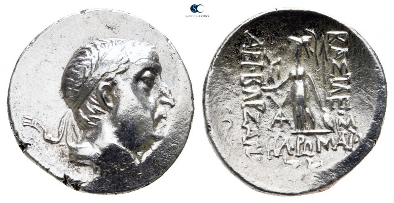 Kings of Cappadocia. Ariobarzanes I Philoromaios 96-63 BC. 
Drachm AR

17mm.,...