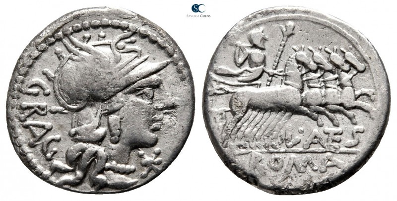 L. Antestius Gragulus. 136 BC. Rome
Denarius AR

20mm., 3,8g.



very fin...