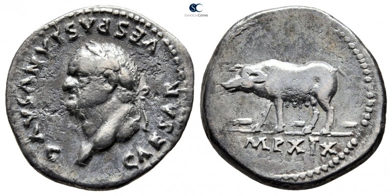 Vespasian AD 69-79. Rome
Denarius AR

18mm., 2,80g.



very fine