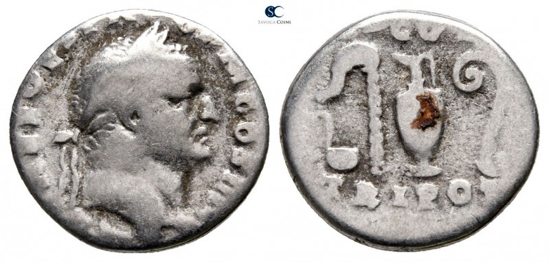Vespasian AD 69-79. Rome
Denarius AR

17mm., 3,17g.



nearly very fine