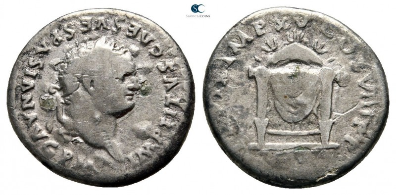 Titus AD 79-81. Rome
Denarius AR

17mm., 2,78g.



nearly very fine