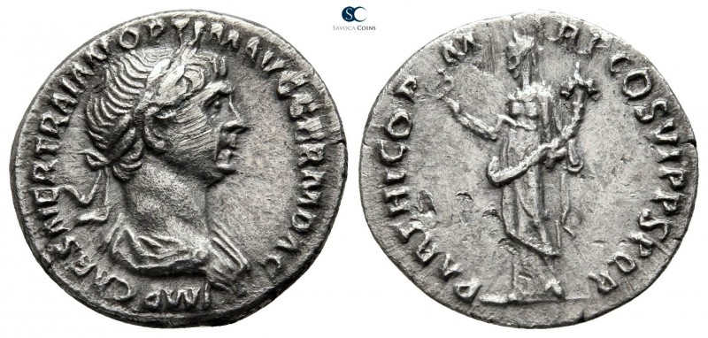 Trajan AD 98-117. Rome
Denarius AR

19mm., 3,05g.



very fine