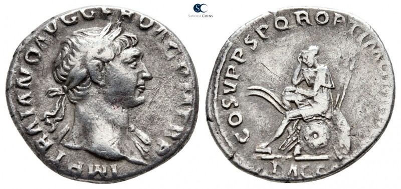 Trajan AD 98-117. Rome
Denarius AR

19mm., 2,74g.



very fine
