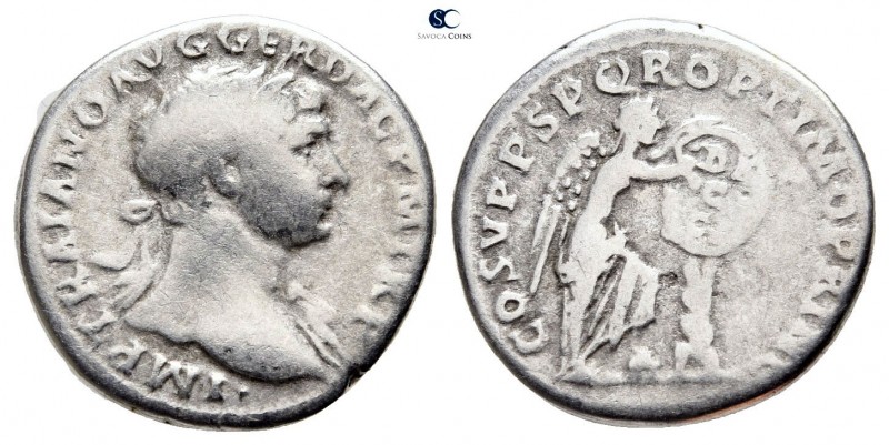 Trajan AD 98-117. Rome
Denarius AR

19mm., 3,23g.



nearly very fine
