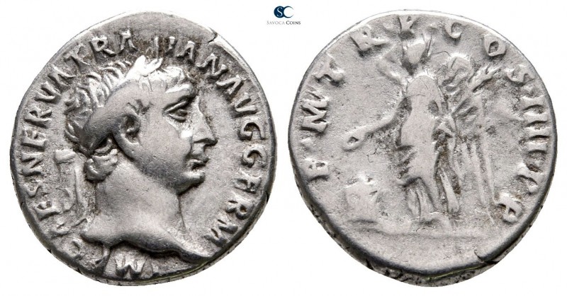 Trajan AD 98-117. Rome
Denarius AR

18mm., 3,41g.



very fine