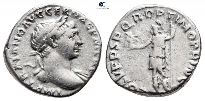 Trajan AD 98-117. Rome
Denarius AR

18mm., 3,25g.



nearly very fine