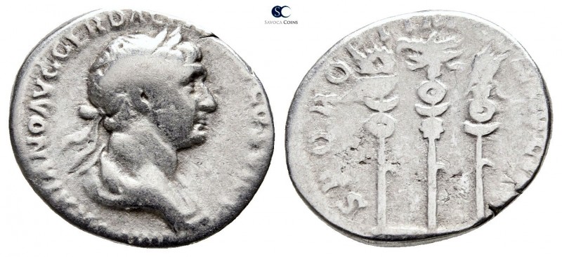 Trajan AD 98-117. Rome
Denarius AR

19mm., 2,79g.



nearly very fine