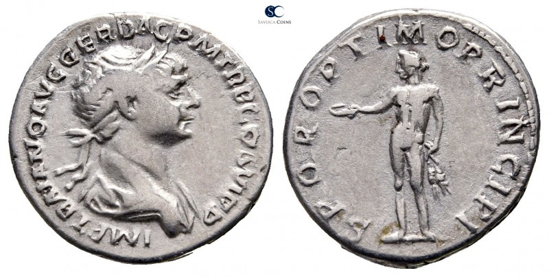 Trajan AD 98-117. Rome
Denarius AR

19mm., 3,27g.



very fine