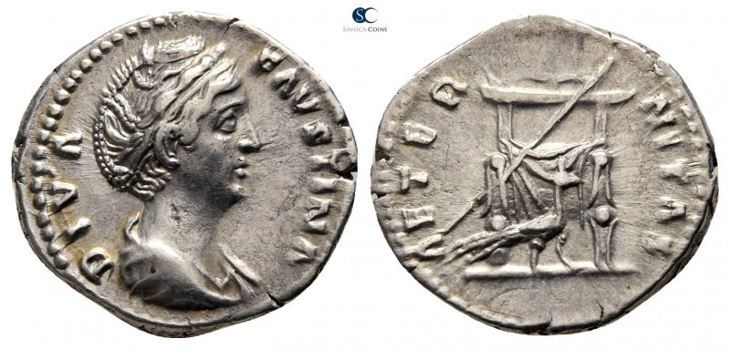 Diva Faustina I Died AD 140-141. Rome
Denarius AR

19mm., 3,18g.



nearl...