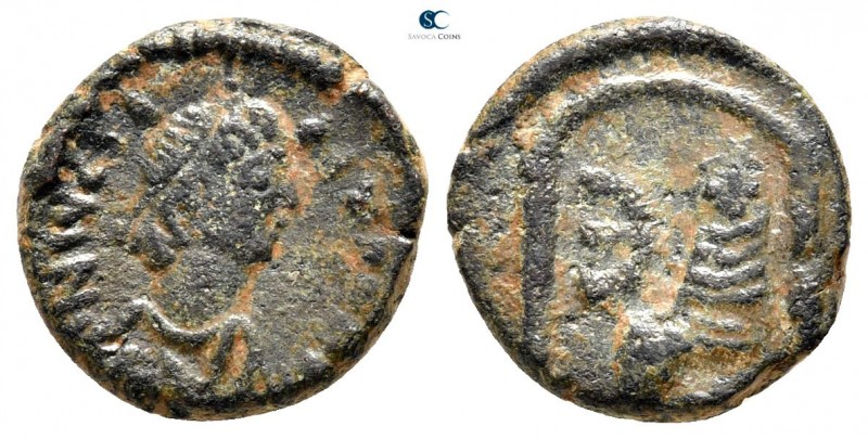 Justin I AD 518-527. Antioch
Pentanummium Æ

13mm., 1,47g.



very fine