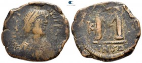 Justin I AD 518-527. Cyzicus. Follis Æ