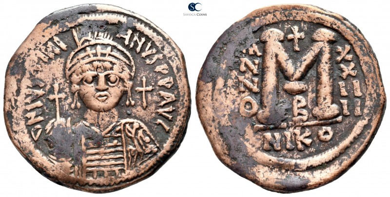 Justinian I AD 527-565. Nikomedia
Follis Æ

34mm., 17,32g.



very fine