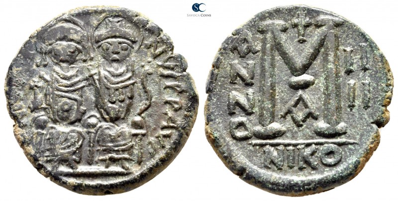 Justin II and Sophia AD 565-578. Nikomedia
Follis Æ

27mm., 13,69g.



go...