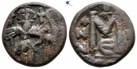 Heraclius with Heraclius Constantine AD 610-641. Ravenna (?). Follis Æ