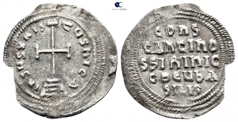 Constantine VI with Irene AD 780-797. Constantinople
Miliaresion AR

24mm., 1...