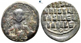 Basil II Bulgaroktonos, with Constantine VIII AD 976-1025. Byzantine. Anonymous follis Æ
