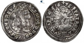 Austria. Kremnica. Leopold I AD 1657-1705. 15 Kreuzer AR 1678