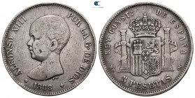 Spain. Madrid. Alfonso XIII AD 1886-1931. 5 Pesetas 1888