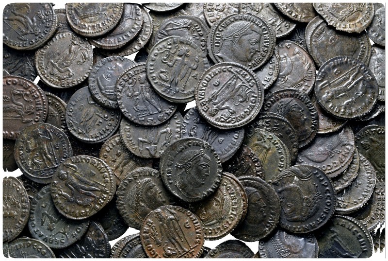 Lot of ca. 100 late roman bronze coins / SOLD AS SEEN, NO RETURN! 

good very ...