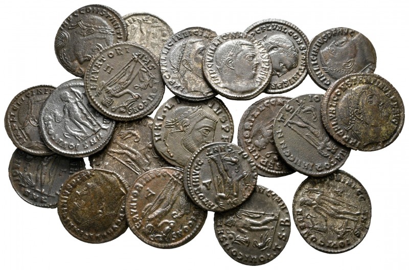 Lot of ca. 20 late roman bronze coins / SOLD AS SEEN, NO RETURN! 

good very f...
