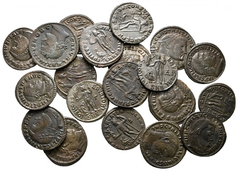 Lot of ca. 20 late roman bronze coins / SOLD AS SEEN, NO RETURN! 

good very f...